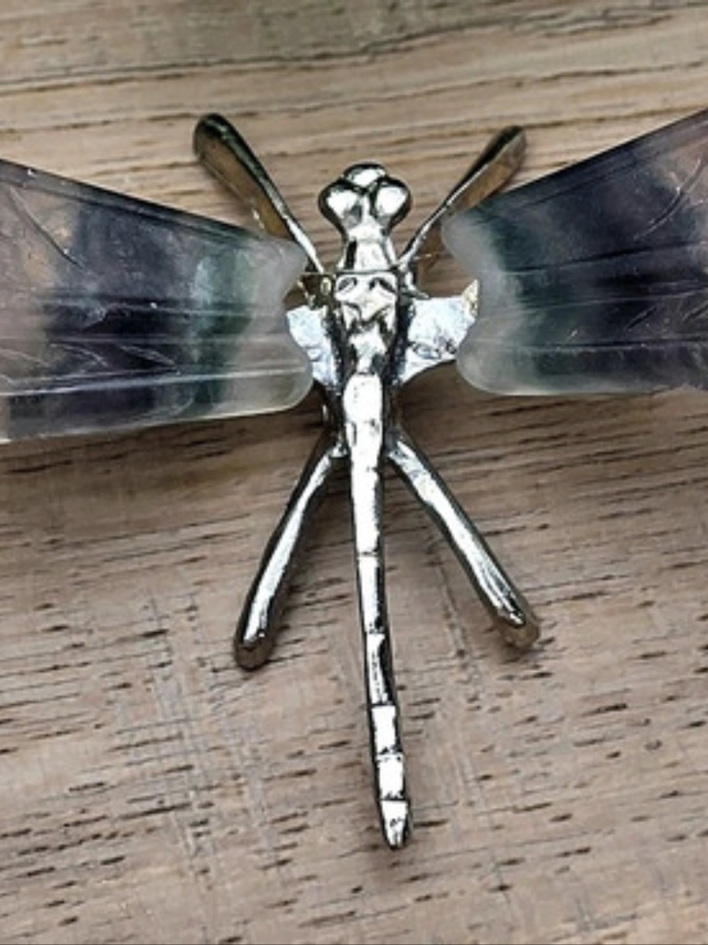 Rainbow Fluorite Crystal Dragonfly